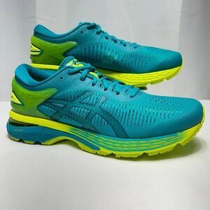 ASICS Gel Kayano 25 Mens 8.5 Teal Neon Running Shoes Stability Trainers